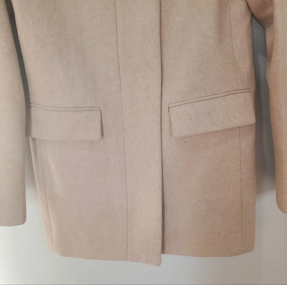 J. Crew Wool Blend Tan City Coat Size 2 Academia Style - Picture 3 of 15